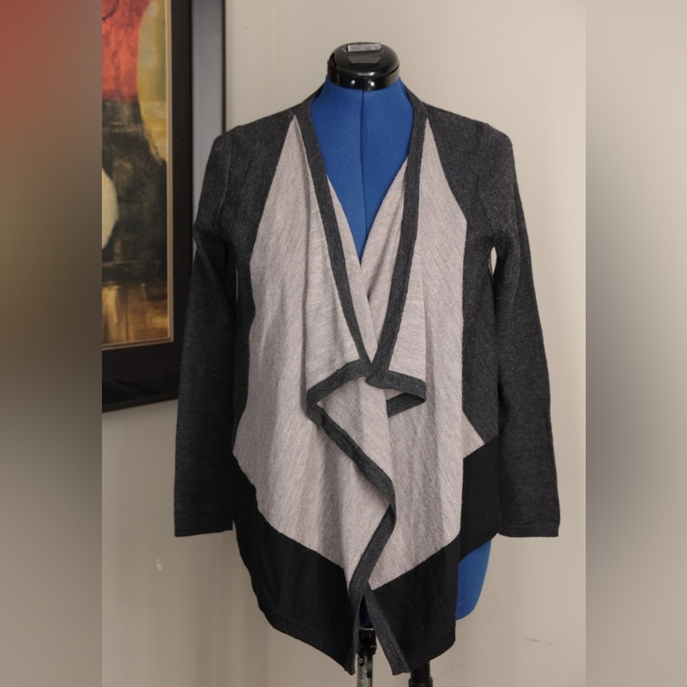 Carole Little  Long Sleeve  Open Front 100%‎ Merino Wool Cardigan Sz S Lagenlook